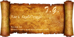 Tari Györgyi névjegykártya